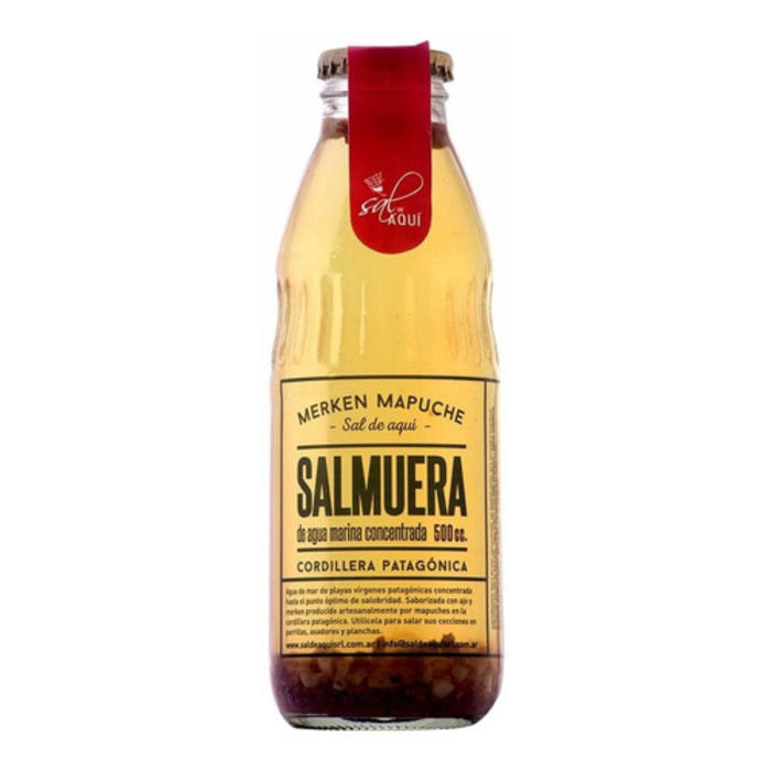 Sal de Aqui Salmuera Cordillera Patagonica Merken Mapuche x500ml. 