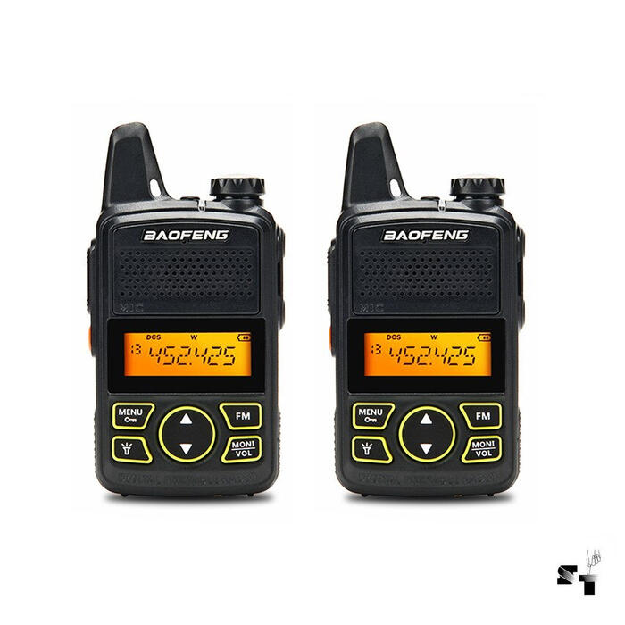 Par de Handies Baofeng BF-T1 Uhf + Cargador 220 v